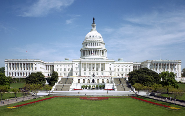 Interior halls and chambers of the United States Capitol representing Congress as a servant of the people
